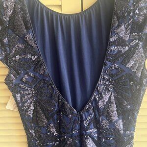 Dress the Population Navy and Black Dress. L